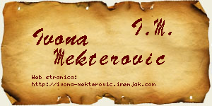 Ivona Mekterović vizit kartica
